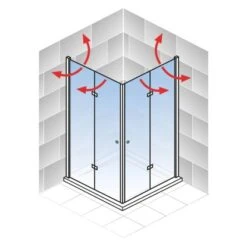 Schulte ExpressPlus Drehfalttür Eckeinstieg Garant Mit Duschwanne 90x90 Cm -Geschäft Für Duschzubehör 060991064487 2053 064487 5