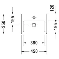 Duravit Handwaschbecken Vero 45 Cm Weiß -Geschäft Für Duschzubehör 1149830 1709 mass 1