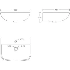 VerosanPro Waschtisch Rivo 60 Cm Matt Dunkelgrau -Geschäft Für Duschzubehör 132424 4259 Mazeichnung