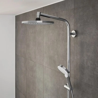 Hansgrohe Duschsystem Crometta S Showerpipe 240 EcoSmart Chrom/Weiß M. Umsteller 5 Hansgrohe Duschsystem Crometta S Showerpipe 240 EcoSmart Chrom/Weiß M. Umsteller – Bild 3
