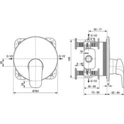 Ideal Standard Brausearmatur Ceraflex Unterputz Chrom -Geschäft Für Duschzubehör 188360 3049 8