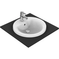 Ideal Standard Einbauwaschtisch Connect Ø 48 Cm 1 Hahnloch Mit Überlauf Weiß -Geschäft Für Duschzubehör 188481 3049 3