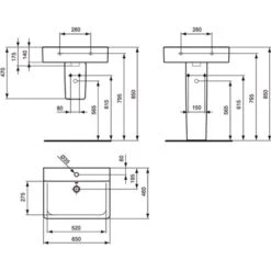 Ideal Standard Waschtisch Connect Cube 65 X 46 Cm 1 Hahnloch Mit Überlauf Weiß -Geschäft Für Duschzubehör 188527 3049 3