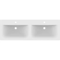 Ideal Standard Doppelwaschtisch Connect Air 134x46 Cm 2 Hahnlöcher M.Überl. Weiß -Geschäft Für Duschzubehör 188541 3049 2
