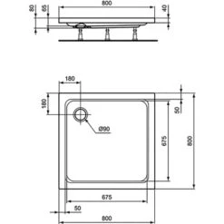 Ideal Standard Duschwanne Hotline 800 Mm X 800 Mm Weiß -Geschäft Für Duschzubehör 188994 3049 3