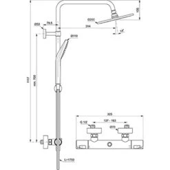 Ideal Standard Duschsystem Ceratherm T50 Aufputz Chrom -Geschäft Für Duschzubehör 189280 3049 13