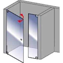 Schulte Drehtür Davita Mit Nebenteil In Nische -Geschäft Für Duschzubehör 1 drehtuer mit nebenteil 4