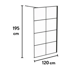 Baliv Duschabtrennung Walk-In DUK-120.131 120 Cm X 195 Cm Schwarz -Geschäft Für Duschzubehör 250312111048 VM01 190221 L