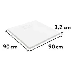 Baliv Duschwanne DW-90.100E SMC Kunststoff In Steinoptik 90 Cm X 90 Cm Weiß -Geschäft Für Duschzubehör 250312111123 VM01 190221 L