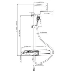 Schütte Überkopfbrause-Set Blueperl Chrome-Schwarz Mit Ablage 13 Schütte Überkopfbrause-Set Blueperl Chrome-Schwarz Mit Ablage -Geschäft Für Duschzubehör 2in1chromschwarz Zeichnung