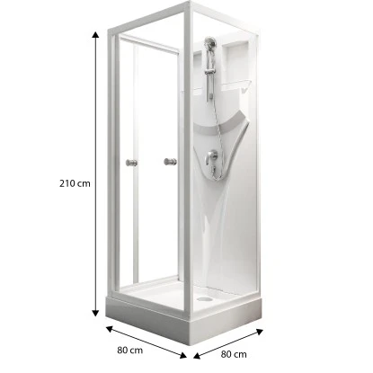 Schulte Komplettduschkabine Juist Mit Schiebetür Weiß 210x80x80 Cm 5 Schulte Komplettduschkabine Juist Mit Schiebetür Weiß 210x80x80 Cm – Bild 3