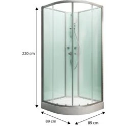 Schulte Komplettduschkabine Kreta II Alu-Natur Hellgrün 89x89x202 Cm -Geschäft Für Duschzubehör 32020 2053 4060991009747 1 2