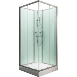 Schulte Komplettduschkabine Korfu II Alu-Natur Hellgrün 89x89x202 Cm -Geschäft Für Duschzubehör 32020 2053 4060991009815 1 1