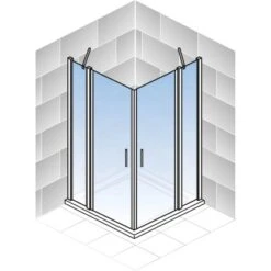 Schulte ExpressPlus Eckeinstieg 4-tlg. AlexaStyle2.0 Alunatur 80x80x192cm -Geschäft Für Duschzubehör 32020 2053 4060991037672 5