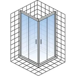 Schulte ExpressPlus Eckeinstieg 4-tlg. Kristall/Trend Chromoptik 90x90x185cm -Geschäft Für Duschzubehör 32020 2053 4060991038174 5