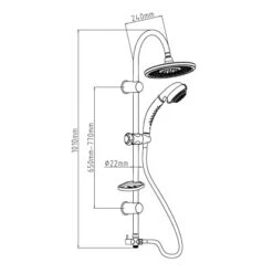Eisl Duschsystem Sommerregen Chrom -Geschäft Für Duschzubehör 337 dx1005cs sommerregen 3
