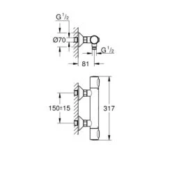 Grohe QuickFix Precision Flow Thermostat-Brausebatterie 1/2" -Geschäft Für Duschzubehör 4005176632488 8