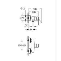 Grohe QuickFix Einhand-Duschbatterie Start Schwarz -Geschäft Für Duschzubehör 4005176782060 4520 VM 01
