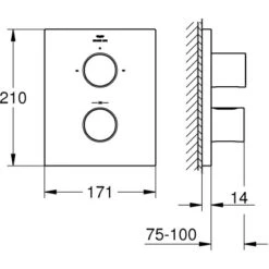 Grohe Thermostat Grotherm F Chrom Mit Integrierter 2-Wege-Umstellung -Geschäft Für Duschzubehör 4005176898280 4520 3