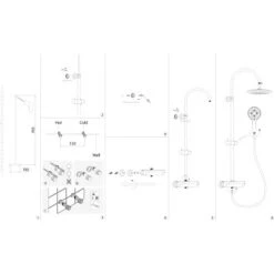 AquaSu Duschsystem Oblivio Mit Thermostat-Armatur 3 Strahlarten Chrom -Geschäft Für Duschzubehör 4006596723442 723442 87