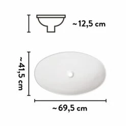 Baliv Aufsatzwaschbecken WBA-7060 Oval 70 Mm X 42 Cm -Geschäft Für Duschzubehör 4007874000781 VM01 170621