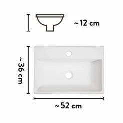Baliv Aufsatzwaschbecken WBA-7020 Eckig 52 Mm X 36 Cm -Geschäft Für Duschzubehör 4007874000798 VM01 170621