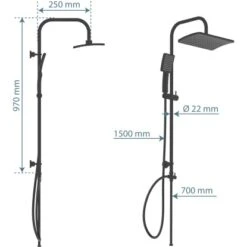 Schütte Duschsystem Mallorca Mit Kopf-und Handbrause Ohne Armatur Schwarz Matt -Geschäft Für Duschzubehör 4008431606668 2759 12