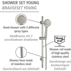 Wenko Brauseset Young 66 Cm Edelstahl 22 Wenko Brauseset Young 66 Cm Edelstahl -Geschäft Für Duschzubehör 4008838404195 1068 AI 12