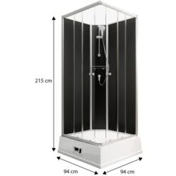 Schulte Komplettduschkabine Korfu II Mit Boiler Pumpe Alu-Natur Schwarz -Geschäft Für Duschzubehör 4060991009808 2053 3 1