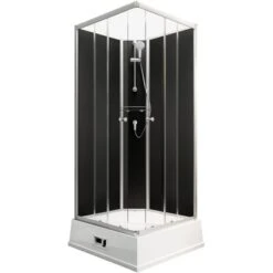 Schulte Komplettduschkabine Korfu II Mit Boiler Pumpe Alu-Natur Schwarz -Geschäft Für Duschzubehör 4060991009808 2053 3