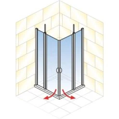 Schulte Eckeinstieg 4-teilig Sunny Alu-Natur Echtglas Klar Hell 192 Cm X 80 Cm -Geschäft Für Duschzubehör 4060991013799 2053 AI 01