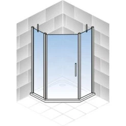 Schulte Fünfeckdusche Mit Drehtür Alexa Style 2.0 Chromoptik BxHxT 90x90x192 Cm -Geschäft Für Duschzubehör 4060991019579 2053 04