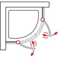Schulte Runddusche Mit Drehtüren MasterClass BxTxH 80 X 80 X 200 Cm -Geschäft Für Duschzubehör 4060991028076 2053 03