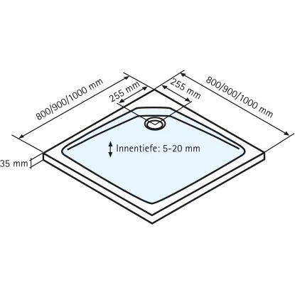 Schulte ExpressPlus Duschwanne Quadrat Extraflach Alpinweiß 100 X 100 Cm 6 Schulte ExpressPlus Duschwanne Quadrat Extraflach Alpinweiß 100 X 100 Cm – Bild 4
