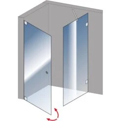 Schulte Drehtür Davita Inkl. Seitenwand Mit Stabgriff Echtglas Chrom -Geschäft Für Duschzubehör 4060991044861 2053 5