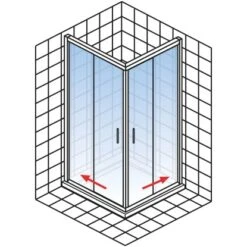 Schulte Eckeinstieg II Ohne Unteres Profil Kristall Trend Alu-Natur 200 X 90 Cm -Geschäft Für Duschzubehör 4060991047473 2053 AI 03