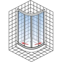 Schulte Runddusche II Kristall/Trend Aluminiumprofilen BxTxH 80 X 80 X 185 Cm -Geschäft Für Duschzubehör 4060991051180 2053 04