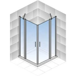 Schulte Eckeinstieg 4-tlg. Alexa Style 2.0 Alu-Natur Depoli Light 90x90x192 Cm -Geschäft Für Duschzubehör 4060991051203 2053 5