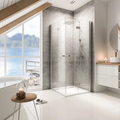 Schulte ExpressPlus Eckeinstieg Mit Drehfalttür Garant Chromoptik 200x80cm 3 Schulte ExpressPlus Eckeinstieg Mit Drehfalttür Garant Chromoptik 200x80cm