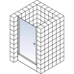 Schulte ExpressPlus Drehtür In Nische Garant Alu Natur Links 200x80cm -Geschäft Für Duschzubehör 4060991056048 2053 5