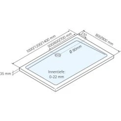Schulte ExpressPlus Duschwanne Eckig Extra-flach Mineralguss Asym. 80x100cm 9 Schulte ExpressPlus Duschwanne Eckig Extra-flach Mineralguss Asym. 80x100cm -Geschäft Für Duschzubehör 4060991056406 2053 3