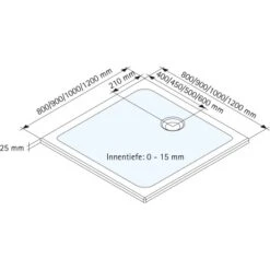 Schulte ExpressPlus Duschwanne Schulte-plan Eckig Mineralguss 120x120cm -Geschäft Für Duschzubehör 4060991056482 2053 3