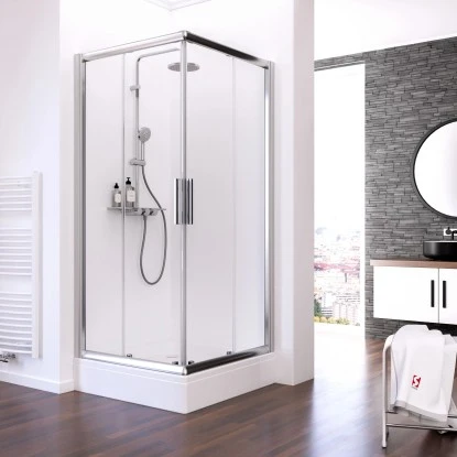 Schulte ExpressPlus Set Eckeinstieg Kristall/Trend Mit Duschwanne 185x80cm 3 Schulte ExpressPlus Set Eckeinstieg Kristall/Trend Mit Duschwanne 185x80cm