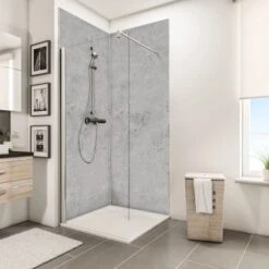 Schulte ExpressPlus DecoDesign Duschrückwand Dekor Stein Grau Hell 210x120cm -Geschäft Für Duschzubehör 4060991067679 Bild03