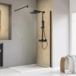 Schulte Walk In Frontteil Toura 200 Cm X 100 Cm Schwarz ESG Klar Hell