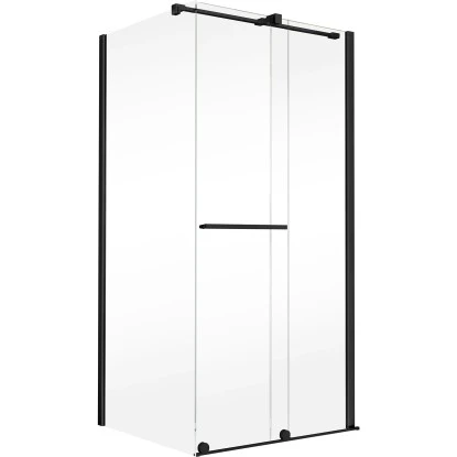 Schulte Schiebetür Toura Mit Seitenwand L 200 X 120 X 80 Cm Schwarz Klar Hell 4 Schulte Schiebetür Toura Mit Seitenwand L 200 X 120 X 80 Cm Schwarz Klar Hell – Bild 2