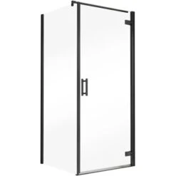 Schulte Drehtür Toura R + Seitenwand Pendelb. Schwarz 200 X 80 X 80 Cm Klar Hell -Geschäft Für Duschzubehör 4060991070037 2053 2