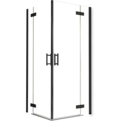Schulte Eckeinstieg 4-tlg. Toura Pendelbar Schwarz 200 X 90 X 90 Cm Klar Hell -Geschäft Für Duschzubehör 4060991070129 2053 2