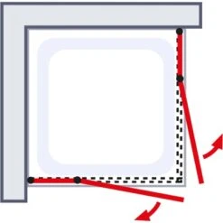 Schulte Eckeinstieg 4-tlg. Toura Pendelbar Schwarz 200 X 100 X 100 Cm Klar Hell -Geschäft Für Duschzubehör 4060991070136 2053 5