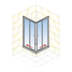 Schulte Eckeinstieg Mit Schiebetüren Sunny 180 Cm X 75-90 Cm Silber Glasdekor -Geschäft Für Duschzubehör 4060991070211 2053 AI 01